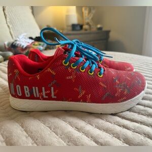 NOBULL Red Sneakers with Blue Laces